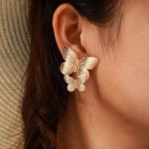 Butterflies Gold Earrings